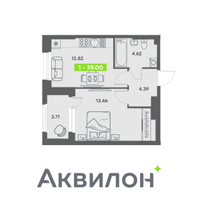 Квартира 39 м², 1-комнатная - изображение 1