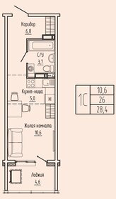 Квартира 28,4 м², 1-комнатная - изображение 1