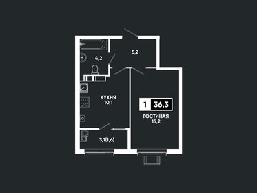 Квартира 36,3 м², 1-комнатная - изображение 1