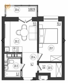 Квартира 33,3 м², 1-комнатная - изображение 1
