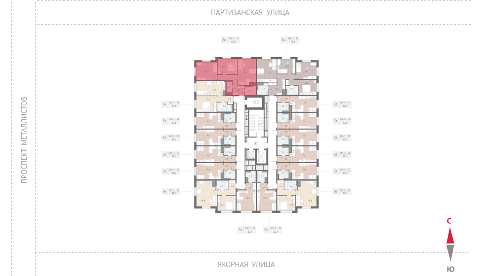64,1 м², 3-комнатная квартира 13 905 000 ₽ - изображение 121