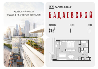 Квартира 59,1 м², 1-комнатная - изображение 1