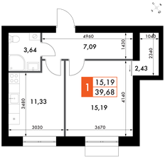 Квартира 39,9 м², 1-комнатная - изображение 2