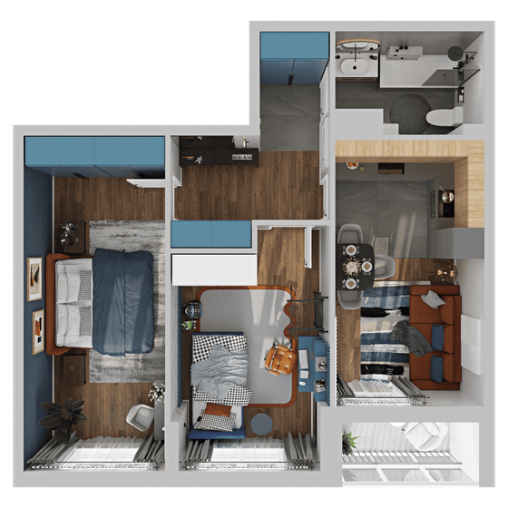54,6 м², 2-комнатная квартира 6 700 000 ₽ - изображение 119