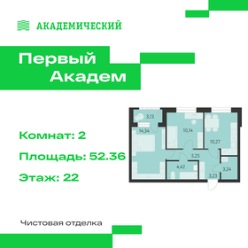 Квартира 52,4 м², 2-комнатная - изображение 1