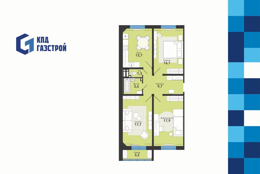 83 м², 3-комнатная квартира 7 950 000 ₽ - изображение 67