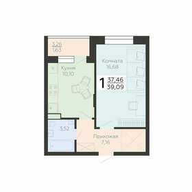 Квартира 39,1 м², 1-комнатная - изображение 2