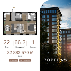 Квартира 66,2 м², 1-комнатные - изображение 1