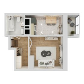 Квартира 34,5 м², 1-комнатная - изображение 2