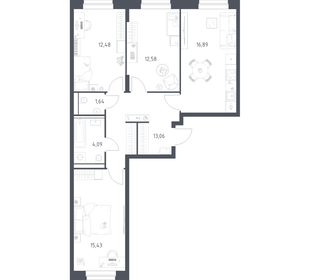 Квартира 76,2 м², 3-комнатная - изображение 1