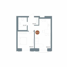 Квартира 35,5 м², 1-комнатная - изображение 1