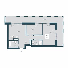 Квартира 89,5 м², 2-комнатная - изображение 1