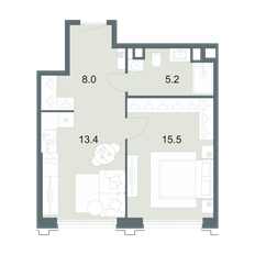 Квартира 42,1 м², 1-комнатная - изображение 3