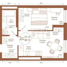 Квартира 40,1 м², 2-комнатная - изображение 1