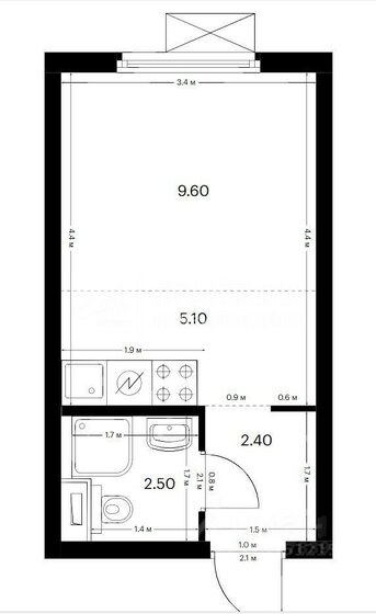 17,7 м², апартаменты-студия 9 300 000 ₽ - изображение 38