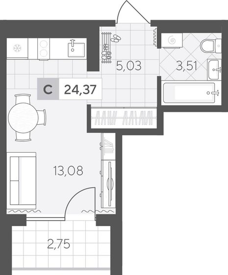 31 м², квартира-студия 4 700 000 ₽ - изображение 34