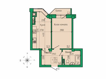 Квартира 40,2 м², 1-комнатная - изображение 1
