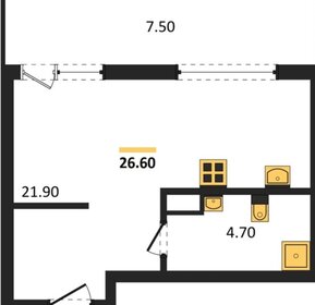 Квартира 26 м², студия - изображение 3