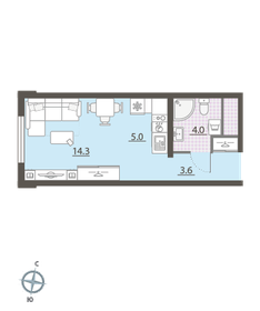 Квартира 26,9 м², студия - изображение 2