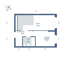Квартира 39,6 м², 1-комнатная - изображение 2