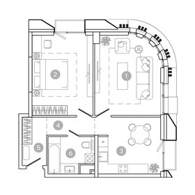 Квартира 61 м², 2-комнатная - изображение 2
