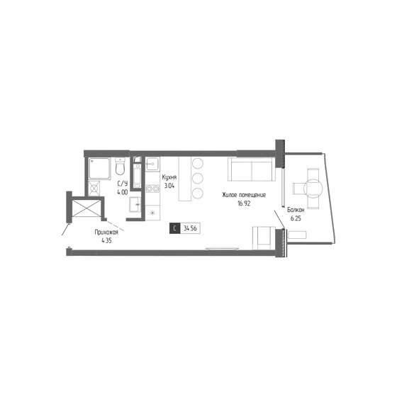 41,9 м², 1-комнатная квартира 8 914 050 ₽ - изображение 41