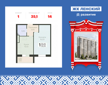 Квартира 35,1 м², 1-комнатная - изображение 1