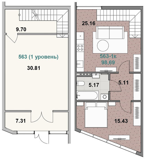 60,5 м², 2-комнатная квартира 9 191 700 ₽ - изображение 44