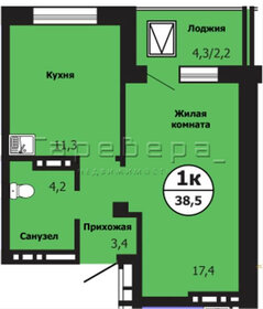 Квартира 38 м², 1-комнатная - изображение 1