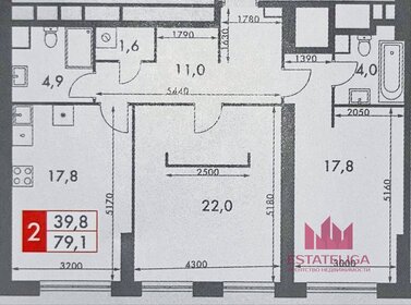 Квартира 79,1 м², 3-комнатная - изображение 1