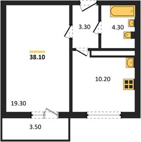 Квартира 38,1 м², 1-комнатная - изображение 1