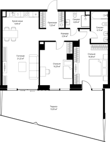 Квартира 98,7 м², 2-комнатная - изображение 2