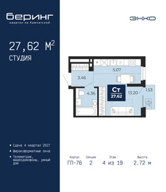 Квартира 27,6 м², студия - изображение 1