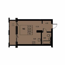 Квартира 35,5 м², студия - изображение 1