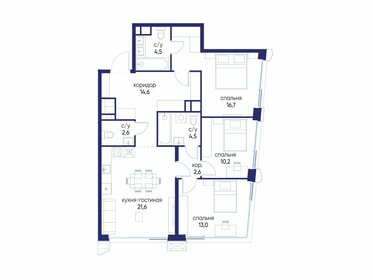 Квартира 90,3 м², 3-комнатная - изображение 1