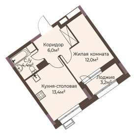 Квартира 37,4 м², 1-комнатная - изображение 1