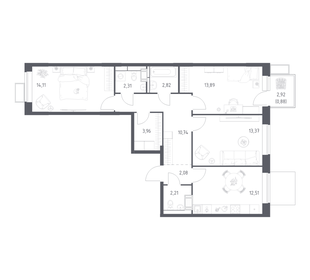 Квартира 77,8 м², 3-комнатная - изображение 1