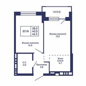 Квартира 42,3 м², 2-комнатная - изображение 1