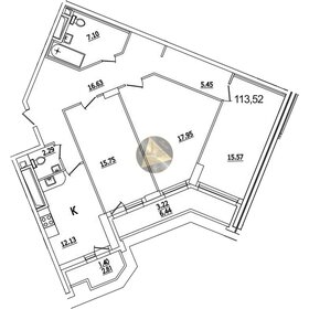 Квартира 113,5 м², 3-комнатная - изображение 1