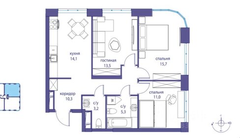 Квартира 75 м², 3-комнатная - изображение 1