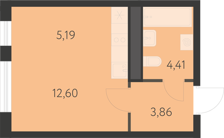 Квартира 26 м², студия - изображение 1