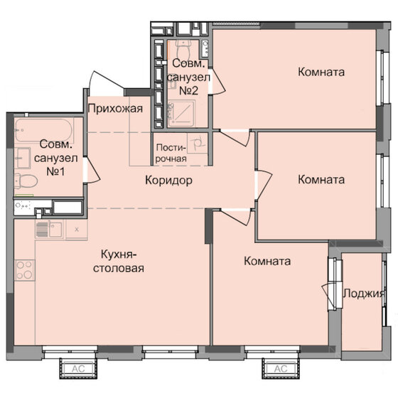 74 м², 3-комнатная квартира 11 500 000 ₽ - изображение 112