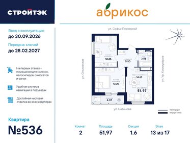 Квартира 52 м², 2-комнатная - изображение 1