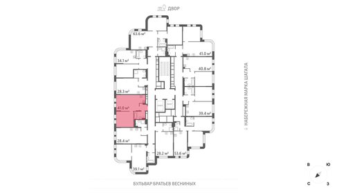 Квартира 41 м², 1-комнатная - изображение 2