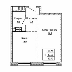 Квартира 42,5 м², 1-комнатная - изображение 1