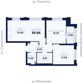 Квартира 59,8 м², 2-комнатная - изображение 2