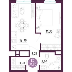 Квартира 31,8 м², 1-комнатная - изображение 1