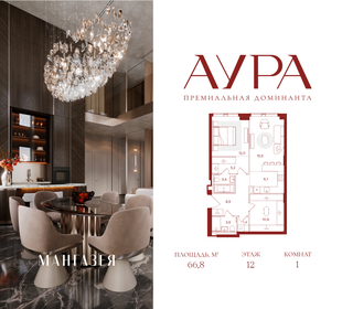 Квартира 66,8 м², 1-комнатная - изображение 1