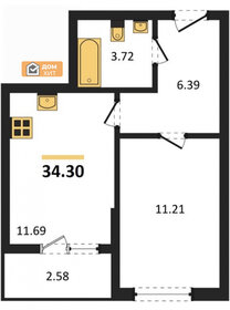 Квартира 34,3 м², 1-комнатная - изображение 5
