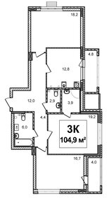Квартира 104,9 м², 3-комнатная - изображение 1
